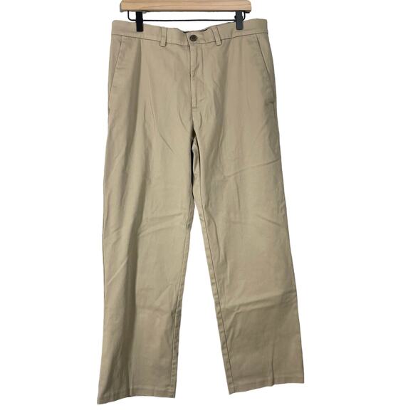 Haggar Men's Khaki Expandomatic Stretch Chino Pants - Size 34x30 - Elastic Waist - Picture 1 of 7